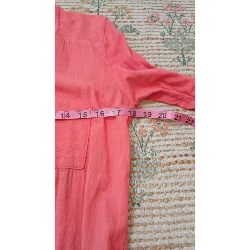 Michael Stars Coral Cotton Slub Knit Shirt Dress Drawstring Waist Casual Small‎ - Picture 8 of 10